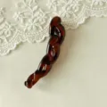 Koreanische Retro-Ketten-Bananen-Haarspange für Damen, einzigartiger Twist-Pferdeschwanz-Clip. - Kaffee (Tigeraugentextur)
