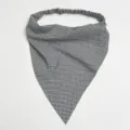 Cinta para la cabeza triangular de cuadros blancos y negros, detalle elástico trasero diario. - Talla Extendida / Cuadros Negro