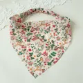 Fascia triangolare in chiffon floreale, foulard per capelli stile vacanza moda donna. - Fazzoletto triangolare / Motivo Marmorizzato Rosa