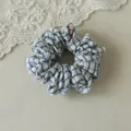 Chouchou de cheveux à carreaux noir et blanc style rétro français haute élasticité pour femmes - S / Blanc Avec Grille Noire