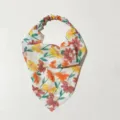 Spring floral print chiffon triangle headband with elastic back for women hair accessories - Small Orange Tie-Dye Bandana