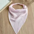 Light pink chiffon triangular headband with elastic band, versatile summer hair accessory. - Chiffon Pink