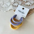 Eenvoudige handdoek haarband set hoge elasticiteit kleurrijke dagelijkse accessoires - Paars-Geel