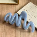 Light blue wave hair claw clip for women, stylish summer resin hair accessories for styling. - Dopamine Blue