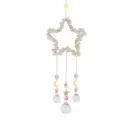 Natural crystal stone pentagram suncatcher wind chime hanging ornament for home decor - 10cm Five-Pointed Star Clear Quartz