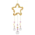 Natural crystal gravel star suncatcher window hanging prism ornament for home decor - 10cm Five-Pointed Star Citrine