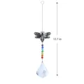 Crystal suncatcher hanging decoration with bee pendant rainbow beads and teardrop prism. - Bee Maple Leaf Pendant / Clear