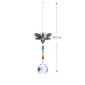 Detailed crystal suncatcher detail showing bee pendant and colorful rainbow beads, 12.5 inches. - Bee Ball Pendant / Clear