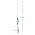 Attrape-soleil en Cristal Pendentif Suspendu avec Perles Colorees et Chaine Metal - Style Réceptacle Floral - Perle Pointue 38mm