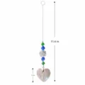 Ornement suspendu en cristal en forme de coeur avec perles colorees pour fenetre. - Style Réceptacle Floral - Cœur 27mm