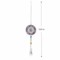 Crystal suncatcher mandala hanging ornament natural amethyst rainbow chakra window decor - Purple Mandala Tree of Life / 63mm Pointed Bead / Purple