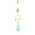 Crystal suncatcher window hanging prism rainbow maker with eye star moon metal decor - Style 4 New Pipa