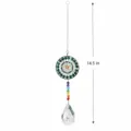 Crystal suncatcher hanging ornament with 14.5 inch length, perfect for home window decor. - Green Mandala Tree of Life / 50mm New Pipa / Green