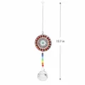 Natural mandala crystal suncatcher pendant hanging ornament with rainbow beads for home decor. - Chocolate Mandala Tree of Life / 30mm Crystal Ball / Chocolate