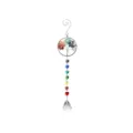 Crystal Suncatcher Tree of Life Rainbow Hanging Ornament with Multi-Color Heart Beads - Heart Style