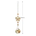 Crystal suncatcher pendant with butterfly design and prism crystal ball for window and garden decor. - 4-Golden Champagne Crystal Ball 30mm