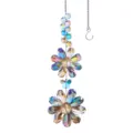 Colgante atrapasueños de flor doble de cristal con prisma de arco iris para jardín. - Flores dobles multicolores