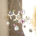 Crystal suncatcher honeycomb metal hanging prism rainbow maker window decor pendant - Opal
