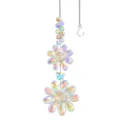 Atrapasol de cristal decoracion colgante con flores iridiscentes para ventana jardin - Doble flor color AB