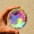 Large crystal suncatcher prism ball faceted rainbow hanging window pendant garden decor - 75mm Round