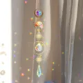 Crystal sun catcher hanging prism with tree of life and moon gold metal decor. - Multicolor Tree of Life / 43cm