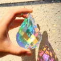 Faceted crystal sun catcher pendant, rainbow prism hanging decor for garden and window. - 89mm New Gourd