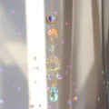 Gold Tree of Life Crystal Suncatcher Hanging Prism Pendant Window Decor Variant - Red Agate Tree of Life / 43cm