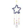 Attrape-soleil carillon éolien en cristal avec étoile de lapis-lazuli et boules de cristal. - Étoile à cinq branches en lapis-lazuli de 10 cm