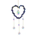 Natural lapis lazuli crystal stone heart suncatcher wind chime hanging ornament decor. - 10cm Lapis Lazuli Heart