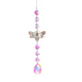 Crystal suncatcher hanging prism with metal bee pendant for window and garden decor. - Bee