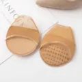 Women's beige half toe invisible socks, breathable mesh forefoot pads for high heels. - One Size / Mesh Style Nude