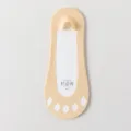 Damen atmungsaktive unsichtbare Zehensocken anti-rutsch flach geschnittene beige Füßlinge - Einheitsgröße / Hautfarben