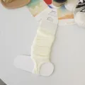 Pure cotton ballet style stirrup leg warmers white stacking socks for women spring autumn - One Size / Milk White