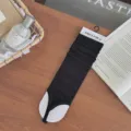 Zomer dunne ballet stijl stirrup beenwarmers effen kleur korte gestapelde sokken veelzijdig - Eén maat / Zwart