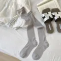 Chaussettes de mollet en soie grise pour femmes, fines et respirantes pour l'ete style. - Taille unique / Gris