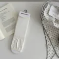 White cotton rolled edge leg warmers slouch socks breathable short sock covers spring summer - One Size / Cream