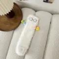 Fluffy fuzzy cute long winter warm cozy sleep floor socks for women and girls soft - One Size / White 548