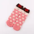 Cute fuzzy coral fleece floor socks for women, winter warm plush sleeping socks. - Adult Style without Box / Pink Little Girl