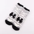 Women's cute fuzzy plush floor socks, winter warm coral fleece sleep socks with bow decor. - Adult Style without Box / Striped Whiskered Cat