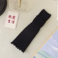 Black knitted leg warmers winter long slouch socks boot cuffs cozy ribbed knit thermal wear - One Size / Black