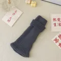 Dark grey knitted leg warmers chunky knit y2k boot cuffs cozy winter leg warmers - One Size / Dark Gray