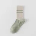 Dames Yoga Sokken Antislip Pilates Mid-Tube Groene Strepen Katoenen Sport Sokken - Eén maat / Legergroene sokkentip