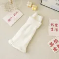 Solid color knitted leg warmers for women, winter thick thermal long boot socks y2k. - One Size / Pure White
