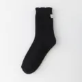 Cozy winter fuzzy plush socks for women, thick warm home sleep floor socks in black color. - One Size / Black