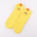 Cute Yellow Duck Fuzzy Fleece Sleep Socks Winter Warm Soft Cozy Plush Floor Socks - Adult Style without Box / Little Yellow Chick