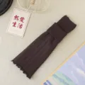 Scaldamuscoli a coste in maglia marrone scuro, calze invernali accoglienti con risvolto. - Taglia unica / Caffè