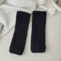 Calentadores de rodilla de forro polar negro térmicos de invierno cómodos suaves - Talla única / Negro