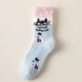 Cozy coral fleece winter fuzzy socks for women, thick plush warm thermal sleep socks. - One Size / 560 Pink Cuff