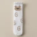Fluffy Coral Fleece Winter Warm Socks White Bear Pattern Soft Cute Home Sleep Socks - One Size / White