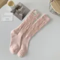 Chaussettes slouch roses unies pour femmes, chaussettes en tricot mi-haut printemps et étés. - Taille unique / Rose